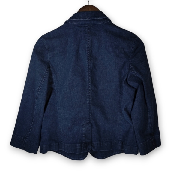 Talbots Petites Stretch Two Button Denim Jacket - Picture 2 of 7
